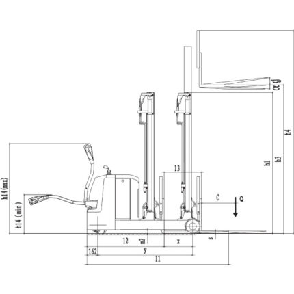 DELACCO EVVP12C/EVVP15C Električni viličar s protiutežjo 1250-1500kg AC-1