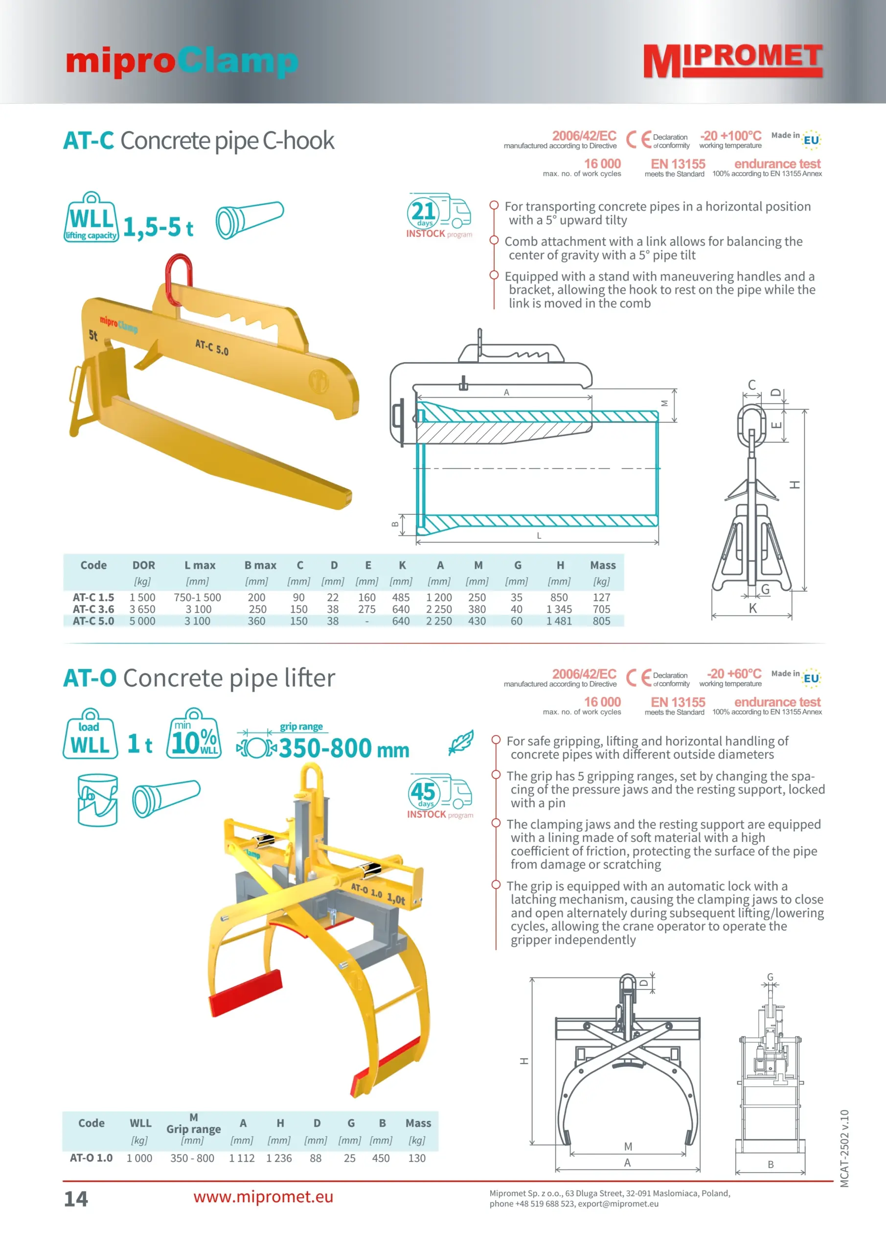 DELACCO – Avtomatsko prijemalo za cevi – horizontalno – Mipromet 03