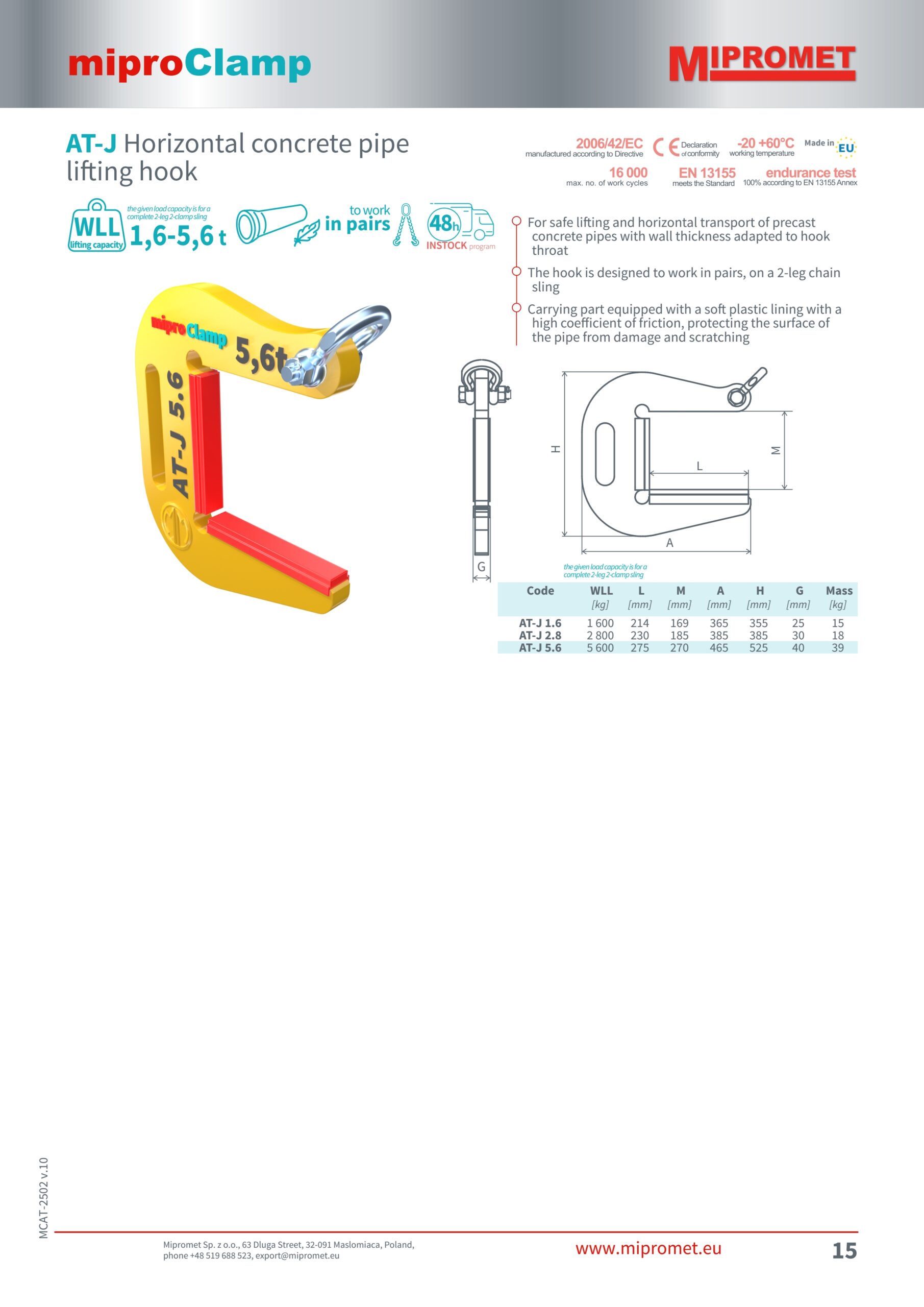 DELACCO – Kavelj za transport cevi – brez poškodb – Mipromet 02